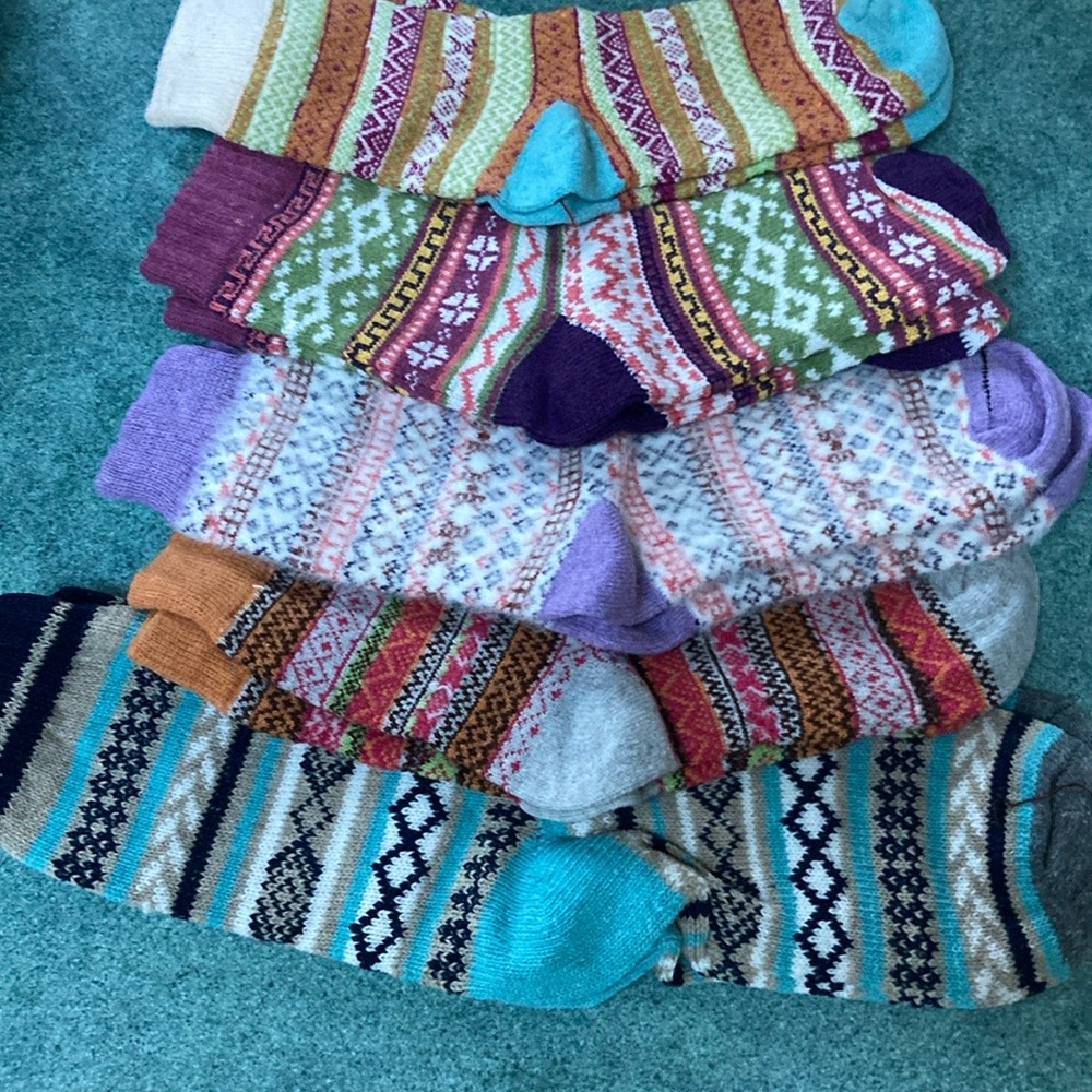 Brand New Icelandic Style Mid Calf Length Socks Wool Polyester Spandex